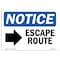 Signmission OSHA Notice, 5" Height, Escape Route Right Arrow Sign With Symbol, 7" X 5", Landscape OS-NS-D-57-L-12138 - alternate 1